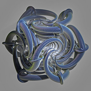 3D 计算机计算分形的三维插图数学电脑几何学装饰品图像背景图片