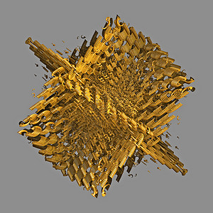 3D 计算机计算分形的三维插图图像几何学电脑数学装饰品背景图片