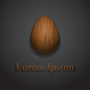 具有时尚创意的木制东鸡蛋标志样本文本背景图片