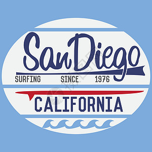 南下加利福尼亚州加利福尼亚州圣地亚哥印刷 T恤衫印刷设计 夏季矢量徽章应用标签纺织品衣服球座游泳支撑海洋阳光木板插图海豹插画