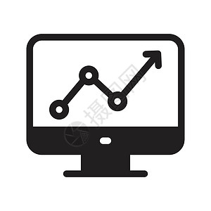 黑色电脑背景图表图利润推介会商业监视器数据金融进步统计营销酒吧插画