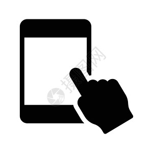 手指点击屏幕点击单击手机插图手指触摸屏屏幕展示技术白色互联网界面插画