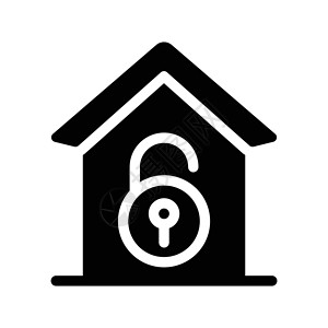 居内房子标识挂锁插图财产住房商业安全建筑背景图片