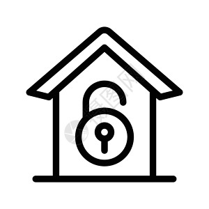 居内财产插图商业住房挂锁安全标识建筑房子背景图片
