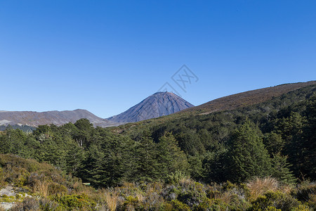 瑙鲁霍Ngaruruhoe山视图国家公吨公园锥体首脑旅游远足登山旅行场地背景