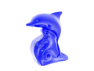 海豚漫画海水中的蓝色卡通海豚动物游泳雕像漫画粉色海洋背景
