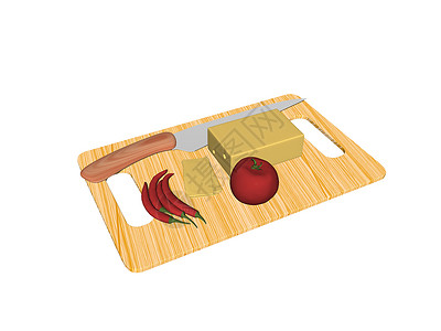 带刀 蔬菜和奶酪的托盘食物刀刃砧板早餐厨房胡椒背景图片