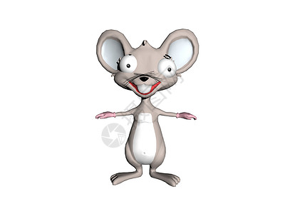 卡通老鼠大耳朵卡通鼠帆耳爪子灰色漫画玩具粉色老鼠毛皮牙齿尾巴背景
