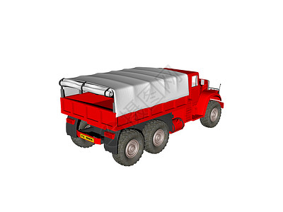 红色卡车 有白色防水油布后勤出租车货代车轮摩托车拖拉机运输驾驶篷布力量背景图片