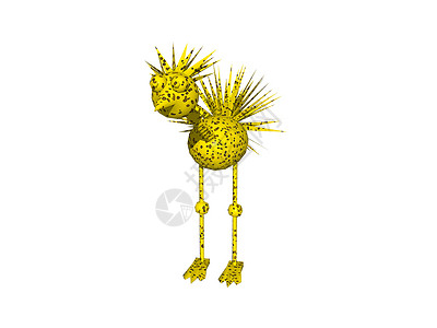 跑着的黄沙发鸟圈黄色金色鸵鸟漫画长颈羽毛背景图片