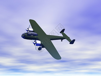 空中军用螺旋桨飞机尾部运输螺旋桨后勤起落架飞机绿色金属客机翅膀背景图片