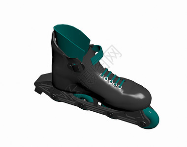 千滚水绿色溜冰鞋 背着滚水机跑步滚动系带运动衣服花边滑行背景