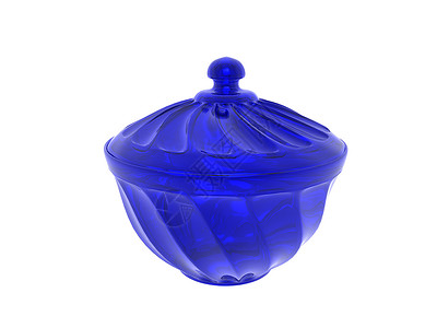 蓝色玻璃碗 盖盖背景图片