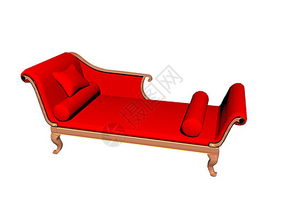 红色古董沙发 内饰装饰枕头休息靠背装潢长椅扶手座位娱乐休息区背景图片