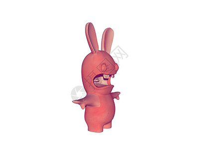长耳朵的红色红卡通兔子数字橙子漫画毛皮背景图片