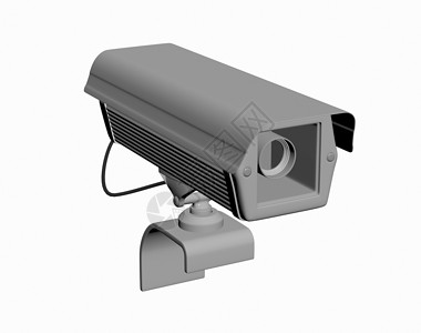 墙上装有镜头的安全摄像头电子产品光学镜片玻璃警卫监视力学记录旋转相机背景图片