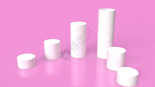 粉红色背景3D介面上的白平台插图小样圆柱奢华白色产品广告空白渲染推介会背景图片