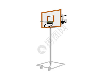 篮球篮子高架红色运动跳跃篮球框棕色篮架操场戒指金属背景图片