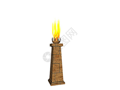 燃烧烈火高柱的古董列火盆气势接待棕色入口火焰黄色辉光灯光背景图片