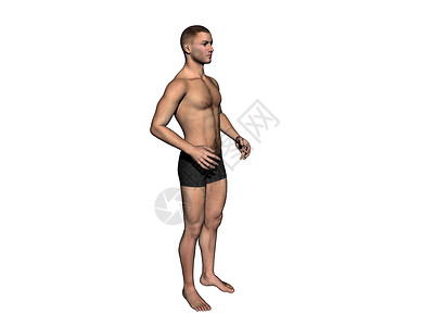 穿内裤的年轻肌肉男男性肌肉体毛男人姿势高清图片
