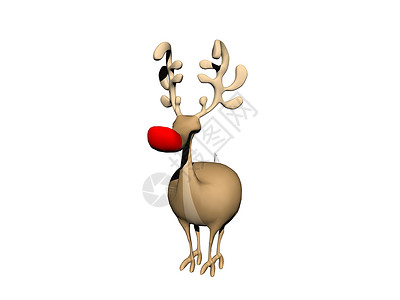 带鹿角的嬉笑卡通驯鹿毛皮棕色喇叭动物蹄子漫画背景图片
