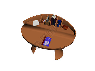 配备用具的Oval办公桌抽屉棕色办公家具家具实木粮食桌子背景图片
