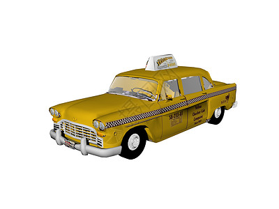 纽约旧黄黄出租车黄色广告摩托车保险杠运输广告牌车轮背景图片