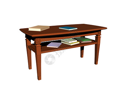 旧木板桌 有很多书茶几贮存客厅框架图书家具金属圆形背景图片