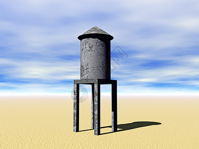 高石尖的金属蓄水器水塔框架供水背景图片