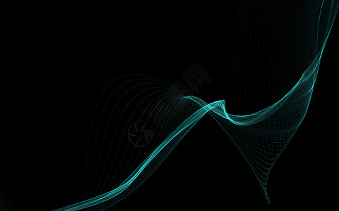 带有发光抽象波的深色抽象背景网络线条框架黑色运动墙纸窗饰造型曲线技术背景图片