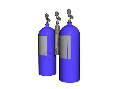 用于潜水的压缩空气气瓶阀门运动钢瓶氧气瓶蓝色金属背景图片