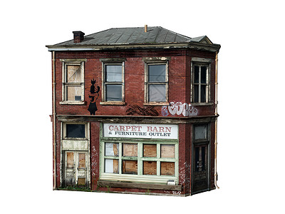 旧砖加涂片的旧砖厂大楼涂鸦建筑阳台住宅区酒店商店综合体背景图片
