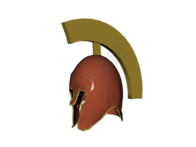 金子士兵的金头盔有羽流衣服制服保护帽子头部钢盔背景图片