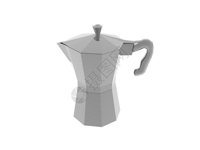 意大利银色意大利咖啡壶早餐压力水壶热饮饮料咖啡金属背景图片