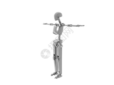 未来银银类人体机器人金属力量巨人手表水力学机械人钢铁关节电子产品灰色背景图片