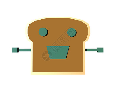 面部和四肢的卡通烤面包食品食物焙烤漫画眼睛背景图片