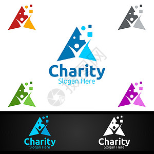 帮助慈善基金会自愿教会或慈善捐赠的创意标志孩子卫生医院翅膀感情朋友们志愿者生活组织标识背景图片