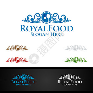 皇家卫队餐饮或咖啡厅的皇家食品贴纸设计图片