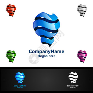logo灯Bulb Logo 带有现代创意创意 Idea 灯光矢量设计模板插图技术头脑学生标识艺术发明活力网络力量插画
