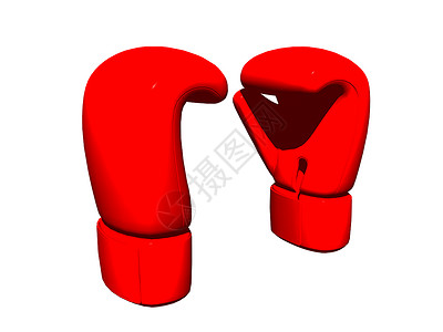 工作室的红色拳击手套屁股格斗衣服软垫运动背景图片