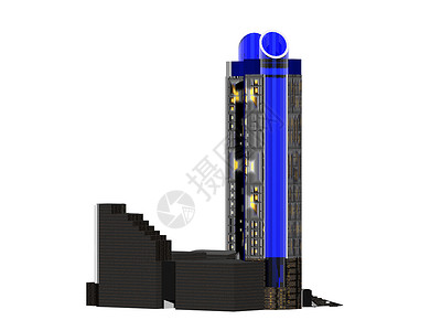 大都市的天梯师 两座塔楼阳台综合体高楼建筑住宅区大学酒店背景图片