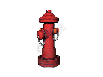 街道上的红消防栓红色接点消防火水消防队螺丝帽消火栓背景图片
