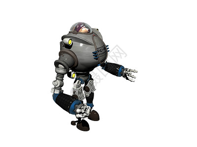 有四肢的金属机器人灰色机械巨人关节力量钢铁格斗机背景图片