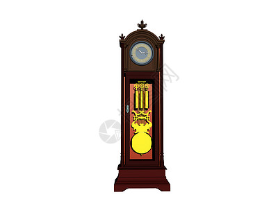摆钟大型重祖父钟表和钟摆棕色金属玻璃计时发条挂钟装饰品时间背景