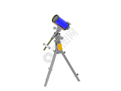 三脚手上的天文望远镜光学螺丝三脚架瞄准镜配重金属镜子背景图片