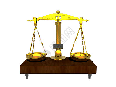 金色药剂师天平 有碗和平衡束在木制p上指针权重金属连锁店菜肴背景图片