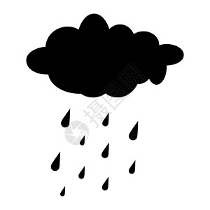 雨滴剪贴画白上隔离的云彩阴影 卡通 秋天前厅c插画