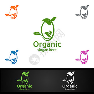 草药 生态 健康 瑜伽 食品或农场概念的天然和有机Logo设计模板温泉化妆品插图生物学生物树叶生活疗法叶子标志背景图片