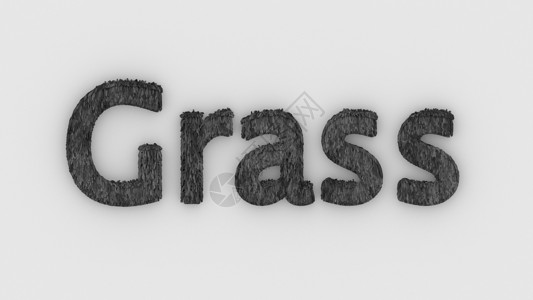 忧伤带字草-白色背景上的 3d 字灰色 新鲜的草字母孤立的插图 别墅的草坪 高尔夫草坪 带花坛的花园 灌木 灌木 3d 渲染模板横幅的高背景