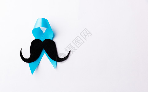 黑胡子纸和淡蓝色丝带世界机构卫生幸存者潮人癌症男士生活前列腺卡片背景